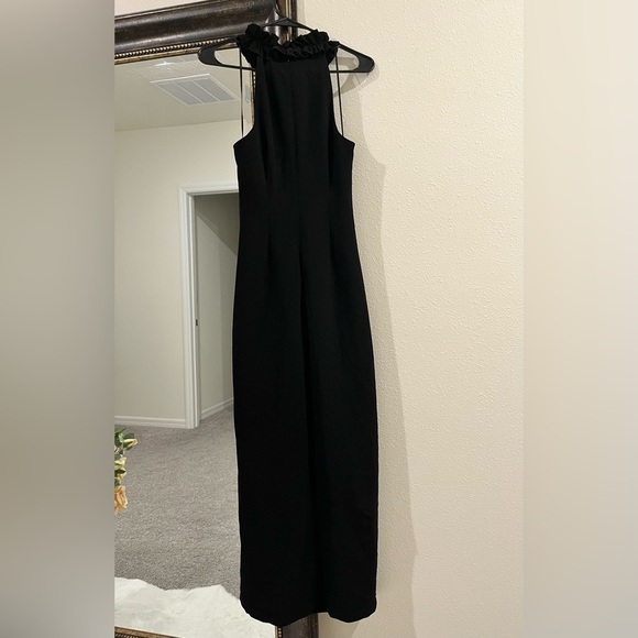 Trina Turk Black High Ruffle Gown Size 4 - Picture 5 of 9